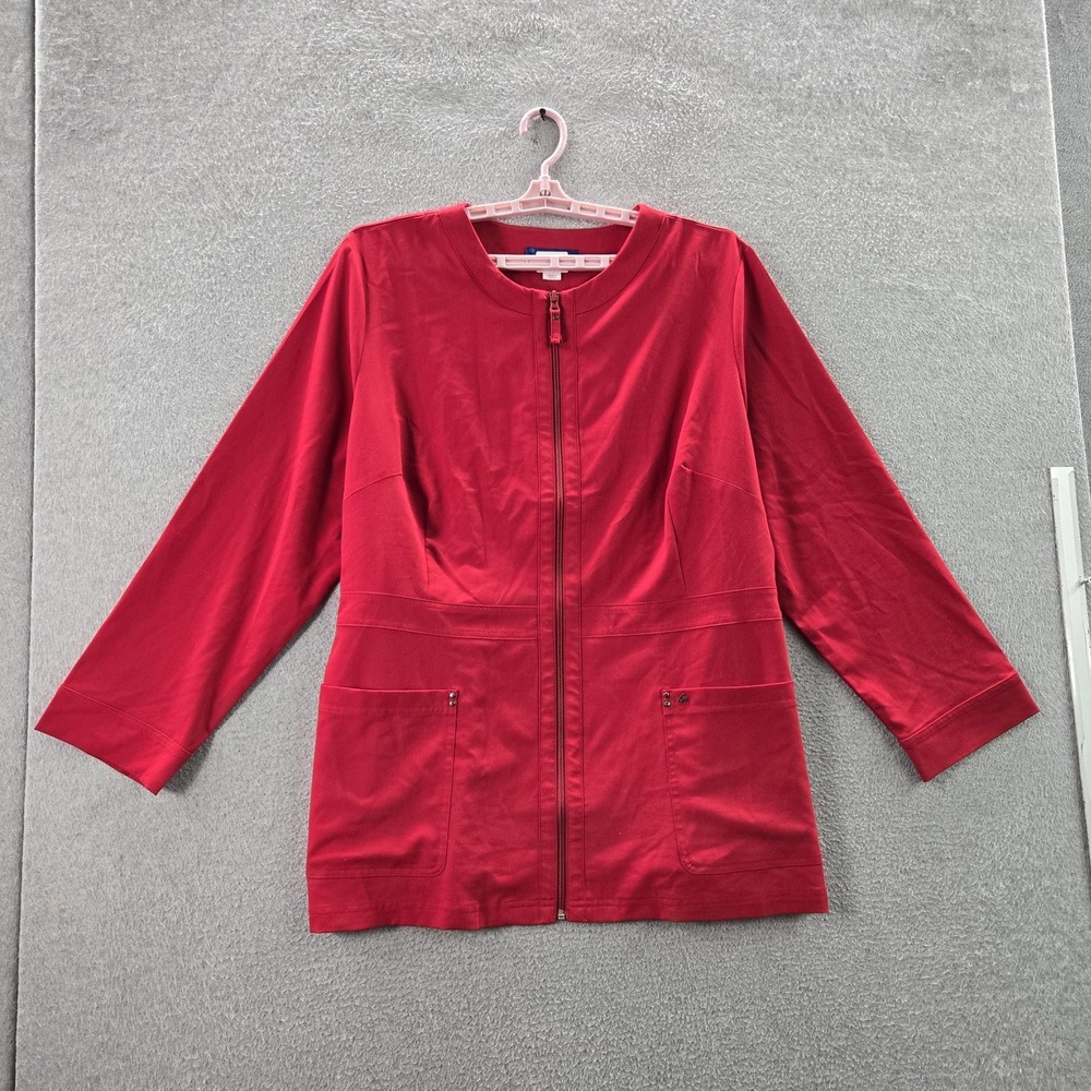Koi Sapphire Women Scrub‎ Jacket 3X Red 427 Button PO#CT12889 Long Sleeve